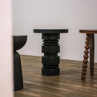 19 Totem burnt wood stool by Daniel Orozco