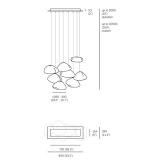 Multi-light suspension 73 Serie by Omer Arbel