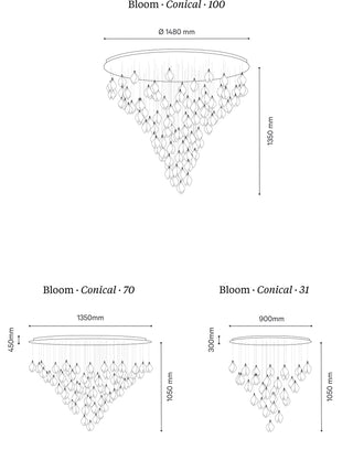 Bloom Conical Chandelier by Haberdashery