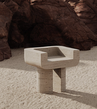 Chair M001 Travertine by Monolith Studio