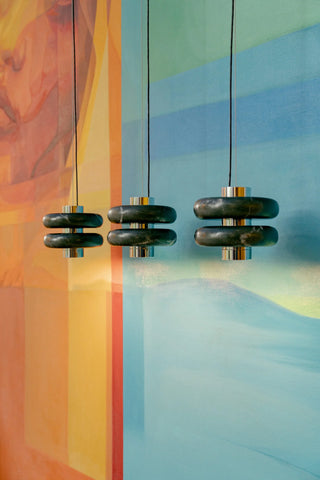 Duo pendant marble verde Tikal by Bandido Studio