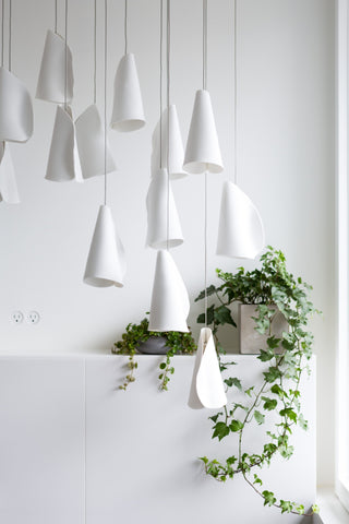 Multi-light porcelain suspension 21 Serie by Omer Arbel