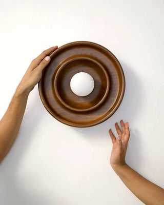 Discus Wall Light - Teak Wood by Studio Indigen