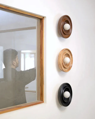 Discus Wall Light - Teak Wood by Studio Indigen