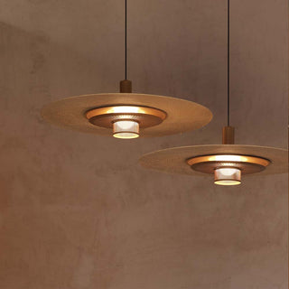 Suspension Palma beige ocre par David Pompa